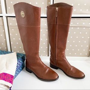 Tory Burch brown leather riding boots 7.5